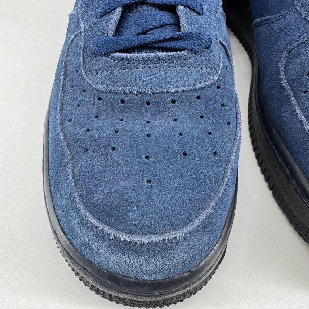Nike Air Force 1 Mid Mens 10.5 Navy Blue Suede Sneakers 315123-410